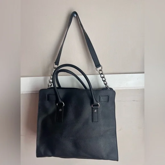 Michael Kors Black Satchel with Silver Accents - Picture 8 of 9